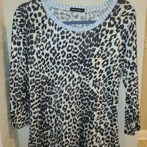 David Cline leopard print top